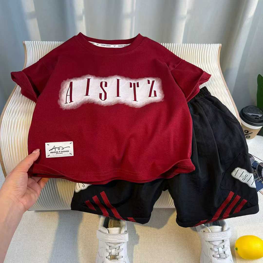 Boys' fashion set, short-sleeve top and shorts--AISITZ