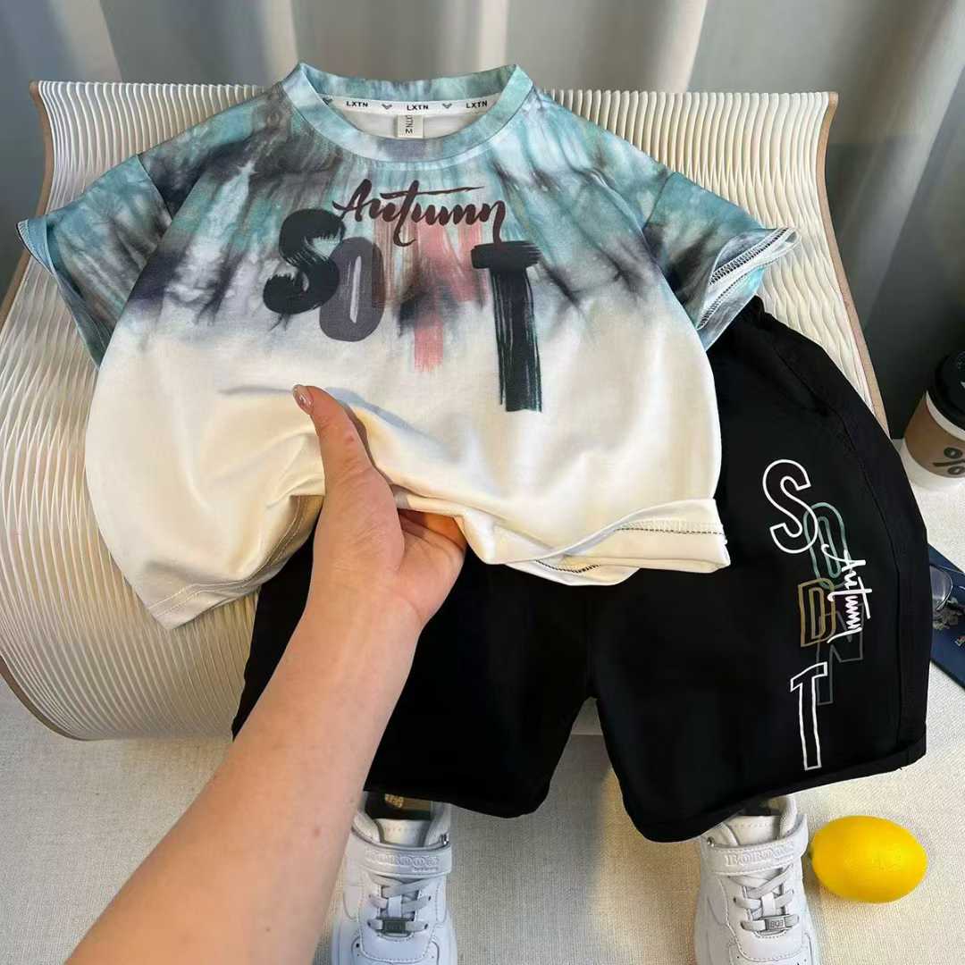 Boys' fashion set, short-sleeve top and shorts--SODNT