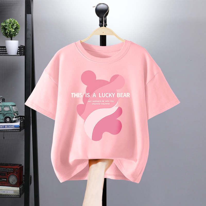 Summer fashion girls' short-sleeved top, cute and fresh--Cute Bear