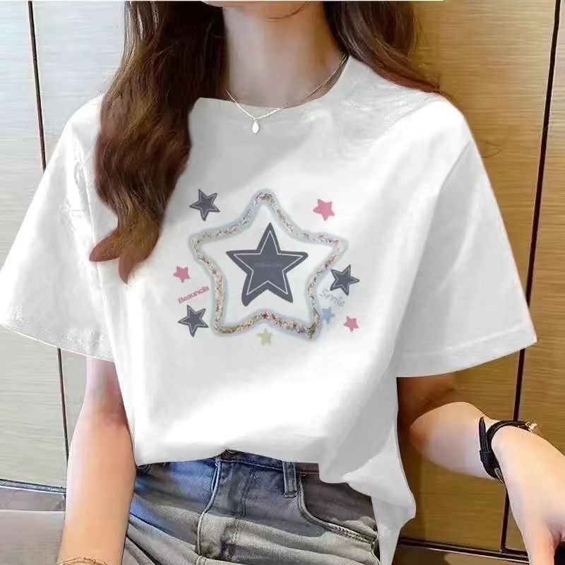 Fashionable Korean Style Women's Summer Short-Sleeved Top-012