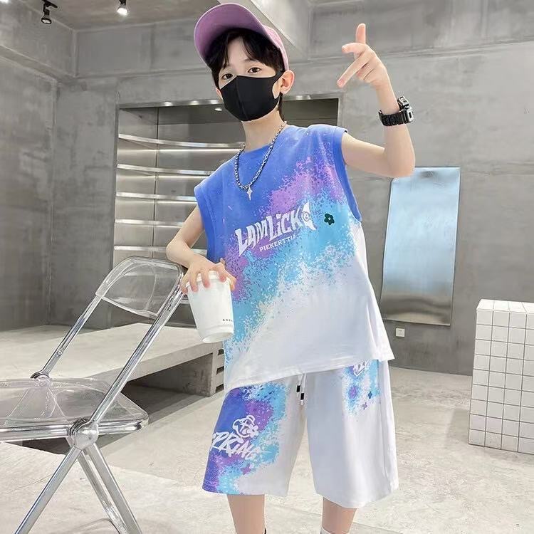 Boys' Summer Quick-Dry Sports Outfit, Kids' Set for Older Children--80