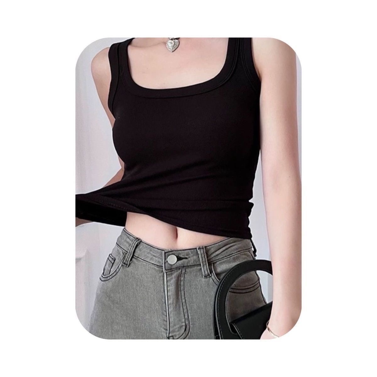 Summer style breathable camisole with chest pad, sleeveless vest for summer, can be worn alone or as an inner layer top--87